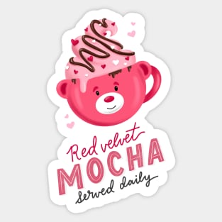 Valentine Mocha Teddy Bear Sticker